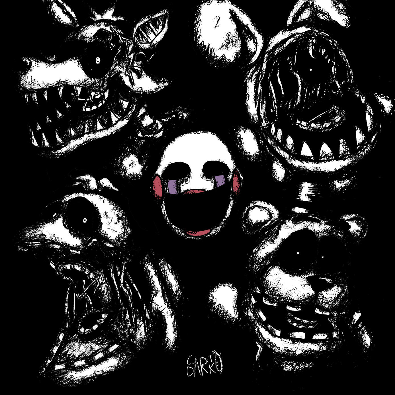 Fan art of the Scott Cawthon game "Five Nights at Freddy's 2"