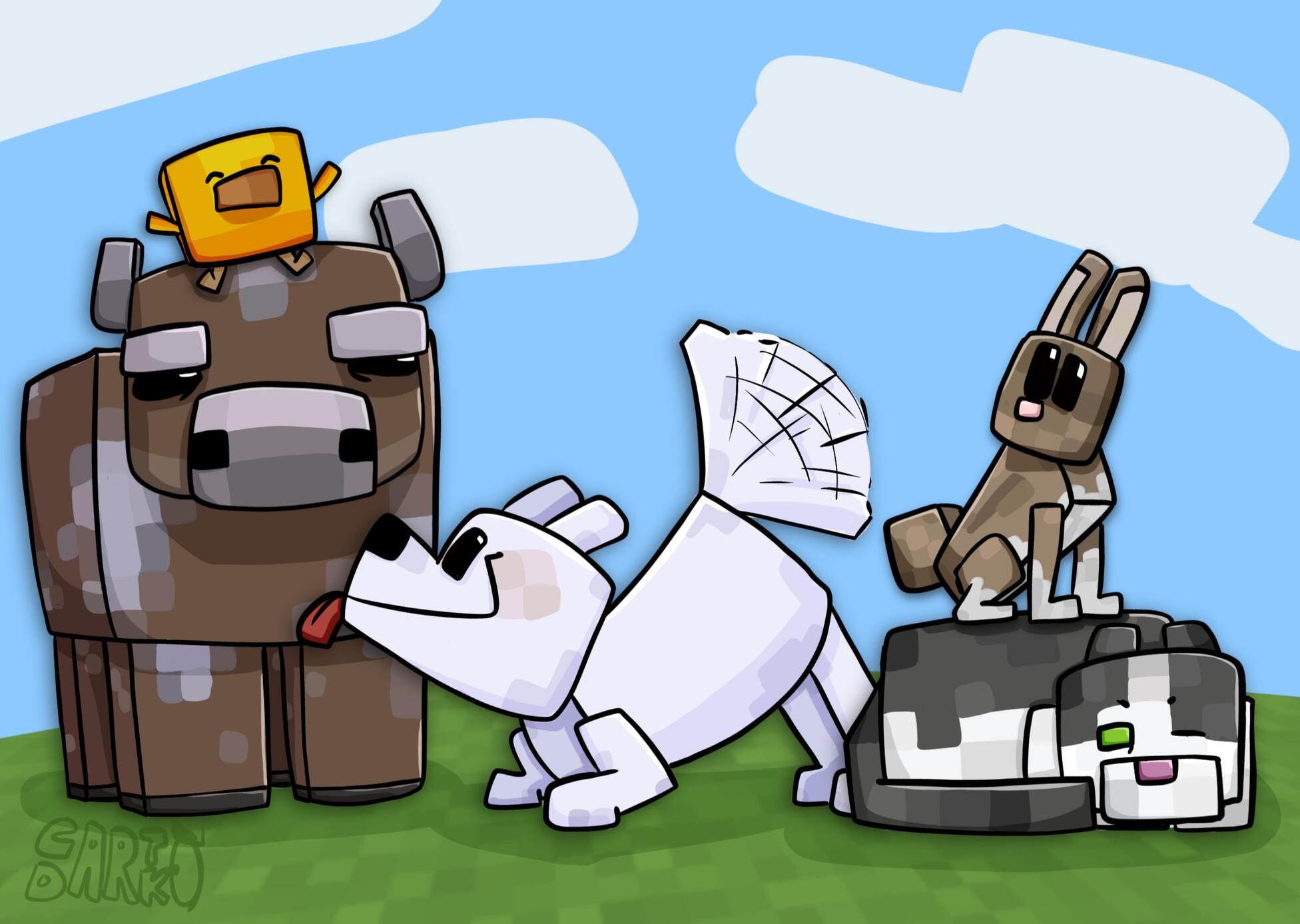 Fan art of the Mojang game "Minecraft"